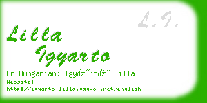 lilla igyarto business card